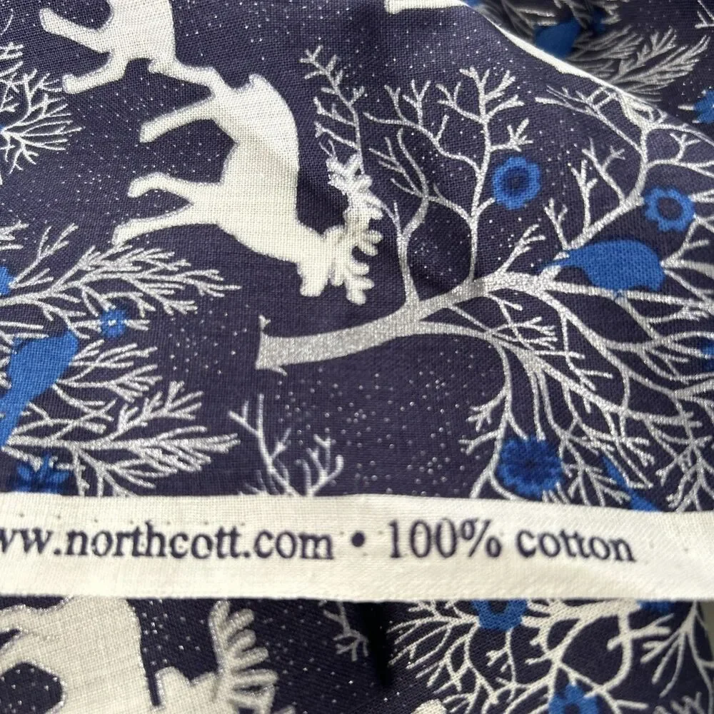 Wonders of Winter Cotton Quilting Fabric Laurie Godin Northcott Deer Nature
